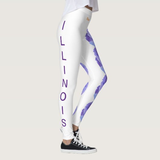 White Illinois Staat Blume Blue Violet Leggings (Rechts)