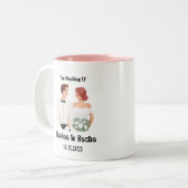 White Illustration Hochzeitsgeschenke Print Tasse (Vorderseite Links)
