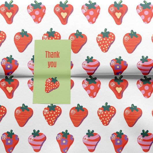 White Illustriert Strawberry Seidenpapier