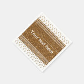 White Imitats Brushed Gold Glitzer Party Napkins Serviette (Ecke)