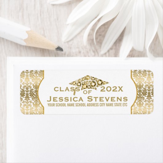 White & Imitats Gold Damaskus & Glitzer Grad Hat L (Insitu)