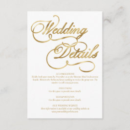 White & Imitats Gold Foil Calligrafy Formal Weddin Begleitkarte
