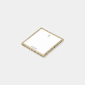 White + Imitats Gold Glitzer Flamingo & Border, Na Post-it Klebezettel (angewinkelt)