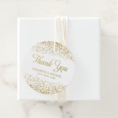 White Imitats Gold Glitzer Gastgeschenk Hochzeit V Geschenkanhänger (Beispiel)