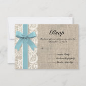 White Imitats Lace and Burlap UAWG - Glacier RSVP Karte (Vorderseite)