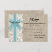 White Imitats Lace and Burlap UAWG - Glacier RSVP Karte (Vorne/Hinten)