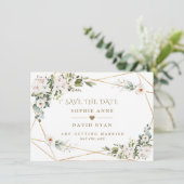 White Imperial Lilies Rose Save The Date (Stehend Vorderseite)