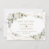 White Imperial Lilies Rose Save The Date (Vorderseite)