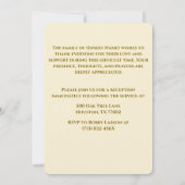 White in Love Memory Trees Gedächtnisbeerdigung Einladung (Rückseite)