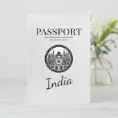 White India Passport Save the Date (Stehend Vorderseite)