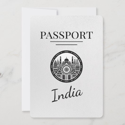 White India Passport Save the Date (Vorderseite)