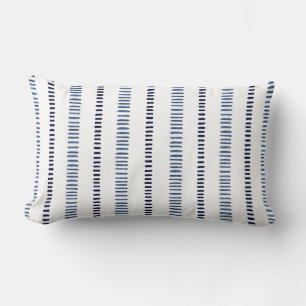 White Indigo Blue Lumbar Pillow Lendenkissen