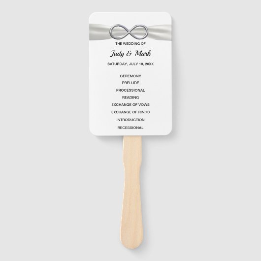 White Infinity Wedding Program Fans Fächer (Vorderseite)