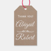 White ink typography kraft paper wedding Danke Geschenkanhänger (Vorderseite)