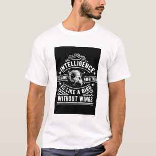 White Intelligence & Ambition Bird Skull T-Shirt