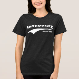 White Introvertierte Typografie Swoosh Custom Date Tri-Blend Shirt