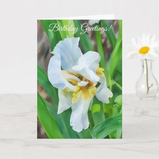 White Iris Blume Art Garden Karte (Kleine Pflanze)