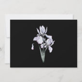 White Iris Floral on Black Christlich Wedding Einladung (Rückseite)