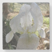 White Iris Stone Untersetzer (Vorderseite)