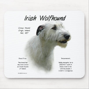 White Irish Wolfhound History Mousepad