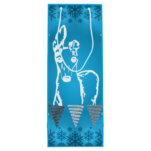 White Italian Greyhound Geschenktüte Für Weinflaschen (Rückseite)