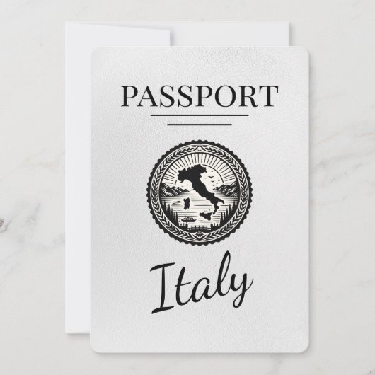 White Italy Passport Save The Date (Vorderseite)