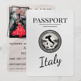 White Italy Passport Save The Date