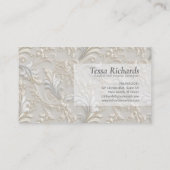 White Ivory Acanthus Business Card Visitenkarte (Rückseite)