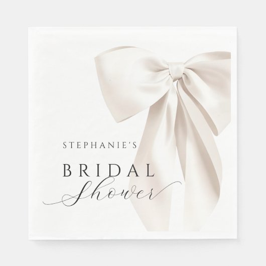White Ivory Bow Brautparty Serviette (Vorderseite)