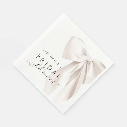 White Ivory Bow Brautparty Serviette (Ecke)