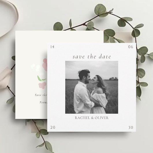 White & Ivory | Chic Floral Wedding  Save The Date