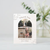 White Ivory Danke für die Hochzeitskarte Postkarte (Stehend Vorderseite)