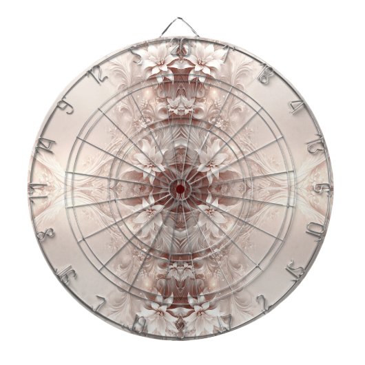White Ivory Floral Dartboard Dartscheibe (vorne)