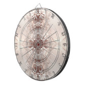 White Ivory Floral Dartboard Dartscheibe (Vorderseite rechts)