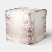 White Ivory Floral Favor Box Geschenkschachtel (Rückseite)