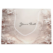 White Ivory Floral Geschenktasche Große Geschenktüte (Vorderseite)