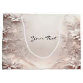 White Ivory Floral Geschenktasche Große Geschenktüte (Rückseite)