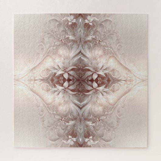 White Ivory Floral Jigsaw Puzzle (Vertikal)