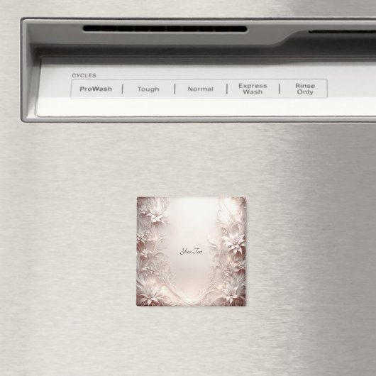 White Ivory Floral Magnet (In Situ (Geschirrspüler))