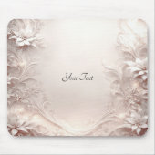 White Ivory Floral Mousepad (Vorne)