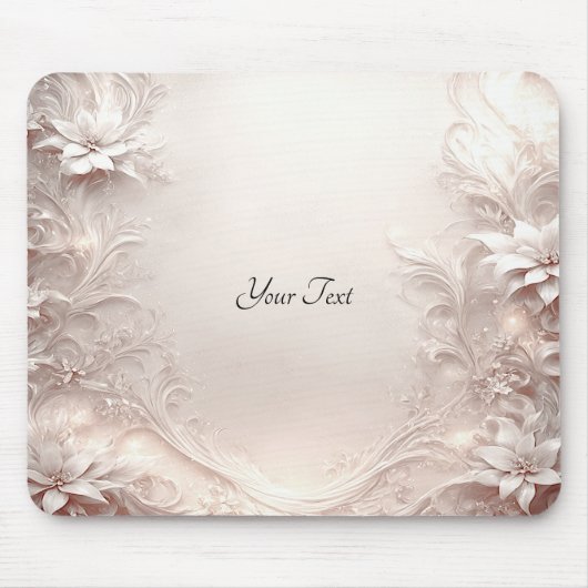 White Ivory Floral Mousepad (Vorne)