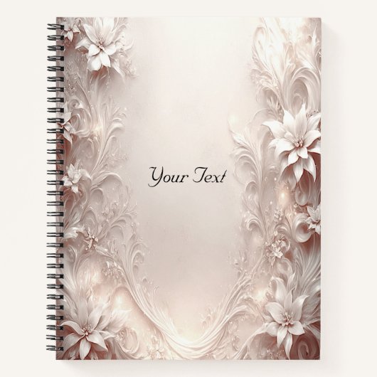White Ivory Floral Notebook Notizblock (Vorderseite)