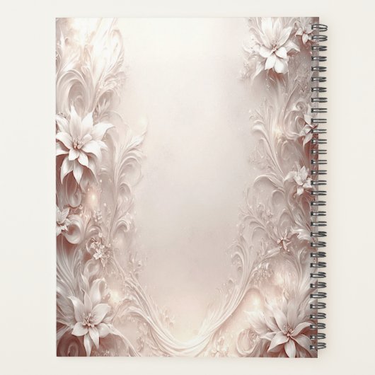 White Ivory Floral Planner Planer (Rückseite)