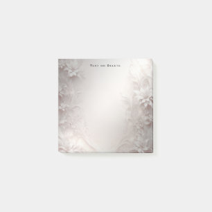 White Ivory Floral Post It Notes Post-it Klebezettel