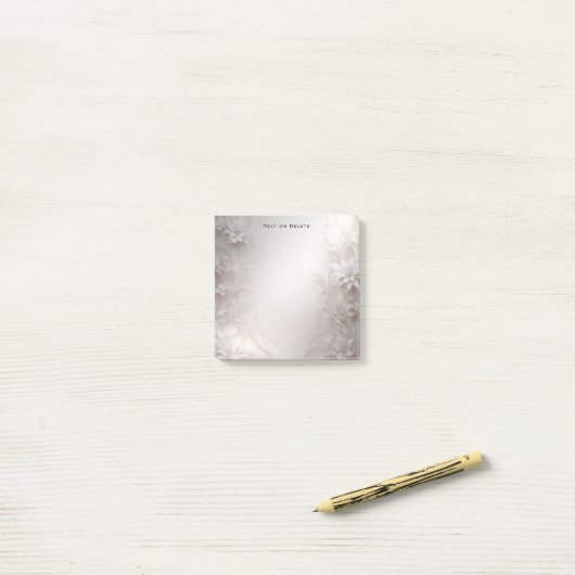 White Ivory Floral Post It Notes Post-it Klebezettel (Auf Schreibtisch)