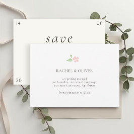 White & Ivory | Floral Rose Wedding Save The Date