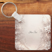 White Ivory Floral Schlüsselanhänger (Vorderseite)