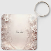 White Ivory Floral Schlüsselanhänger (Rückseite)