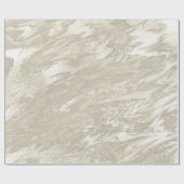 White Ivory Gold Marmor Molten Pastel Metal Titani Geschenkpapier (Flach)