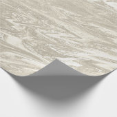 White Ivory Gold Marmor Molten Pastel Metal Titani Geschenkpapier (Ecke)